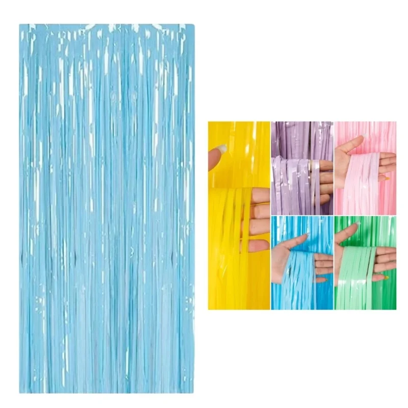Pastel Foil Curtain 1m2m Door Birthday Wedding Party Home Decoration xtradeal