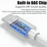 USB-C headphone adapter compatible with speakers and headphones