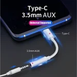 Type C AUX audio adapter with 3.5mm female port