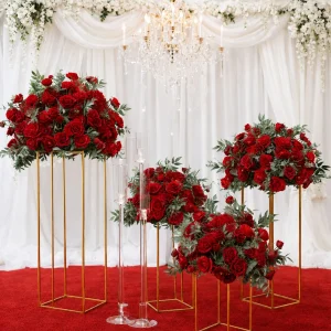 Wedding Artificial Rose Bouquet red