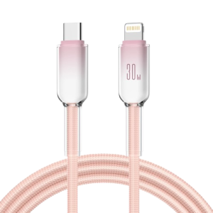 30W USB-C to Lightning Fast Charging & Data Transfer Cable Compatibility iPhone 4-14 Pink