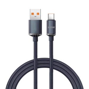 120W USB-A to USB-C Fast Charging and Data Transfer Braided Exterior Black